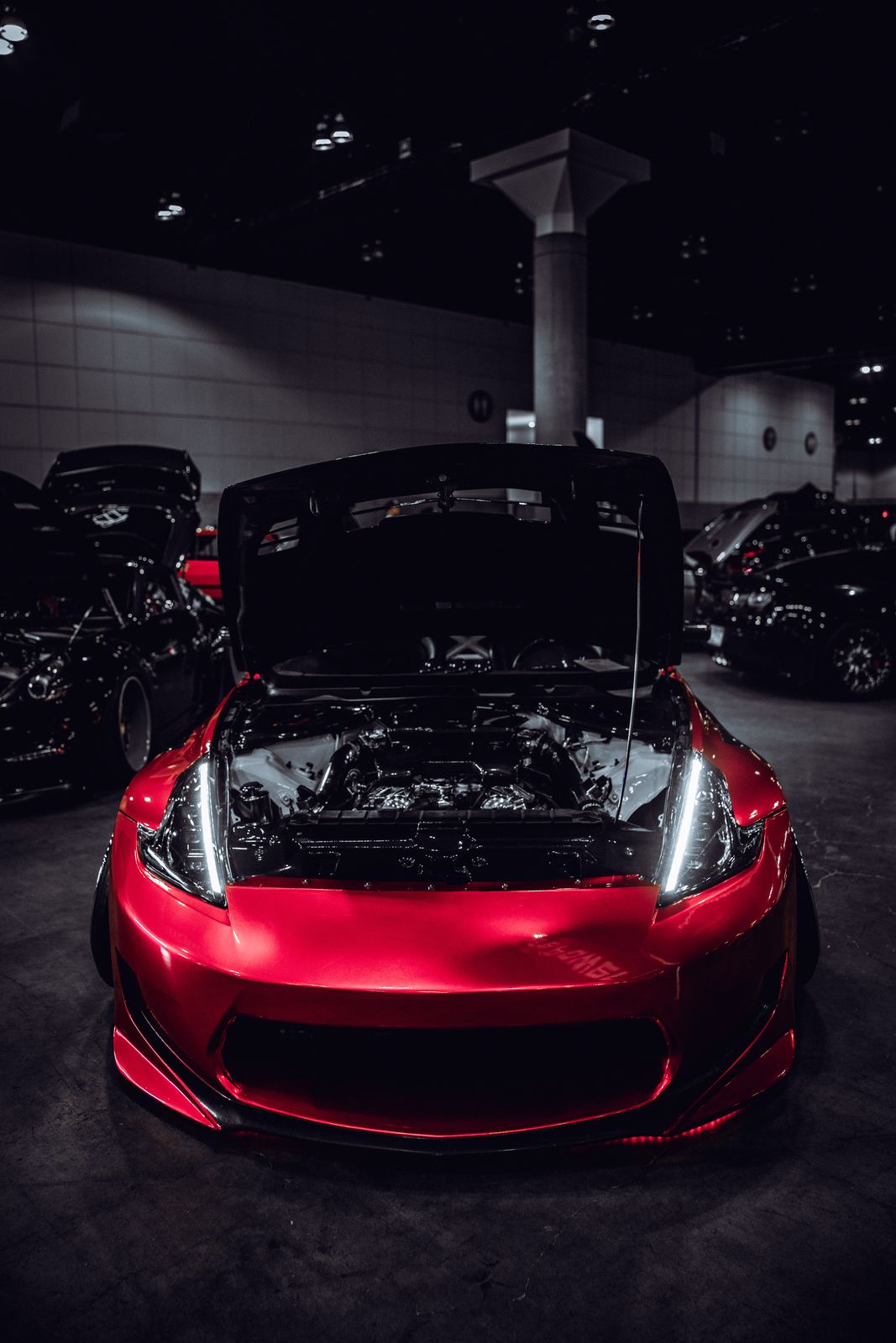 Red coupe portrait